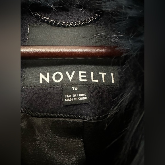 Novelti wool and faux fur trimmed luxurious long coat satin lined size 16 - Picture 10 of 14